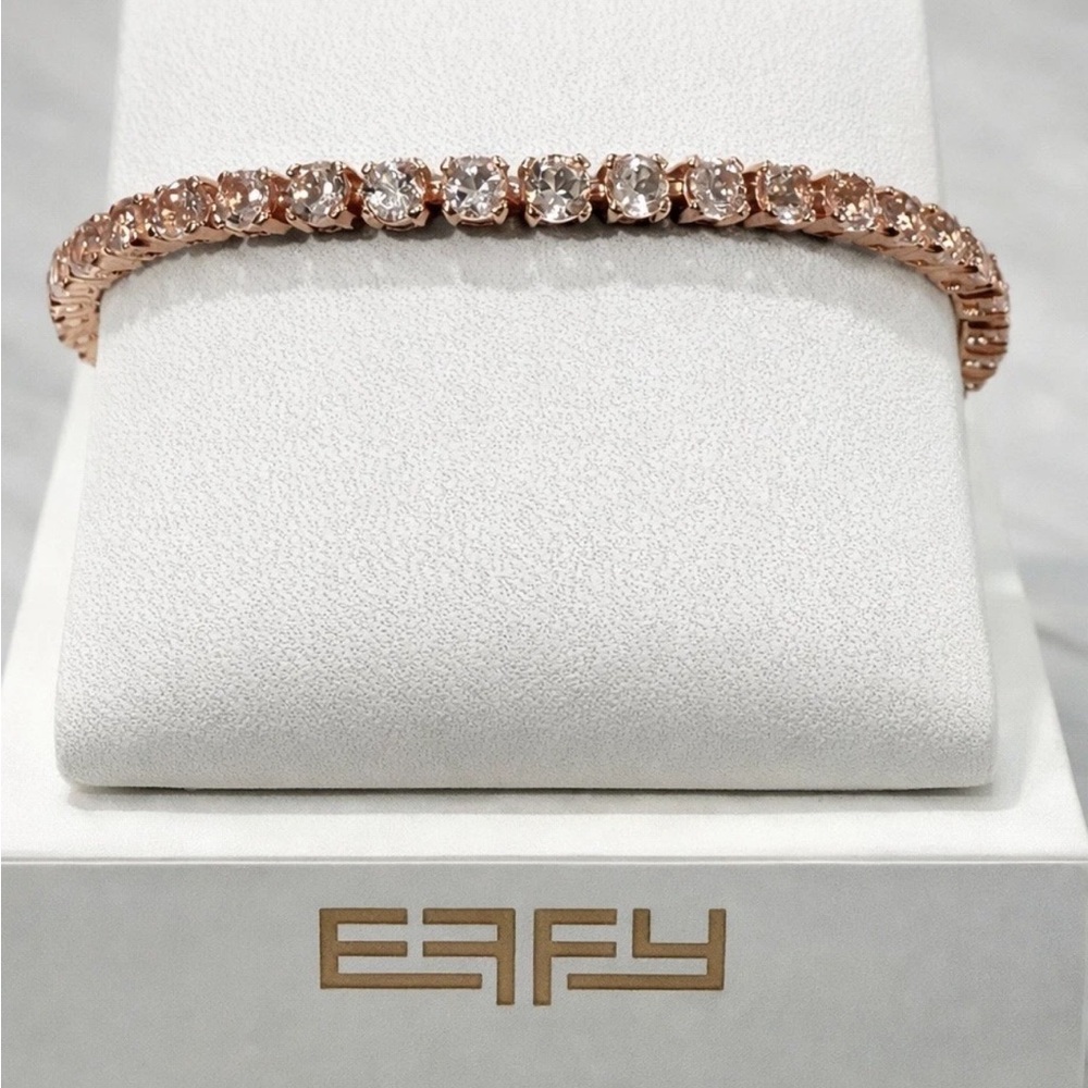 Effy 925 Gold plated Silver Morganite 7"  Tennis Bracelet